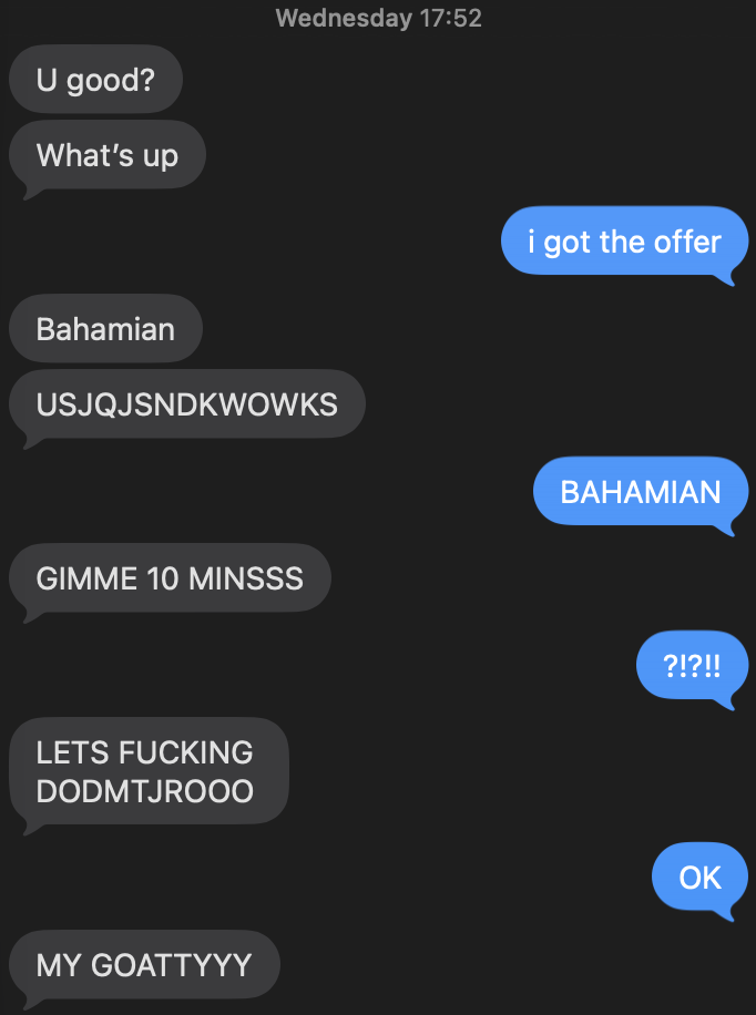 A supporter celebrating an offer