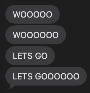 A supporter celebrating an interview result